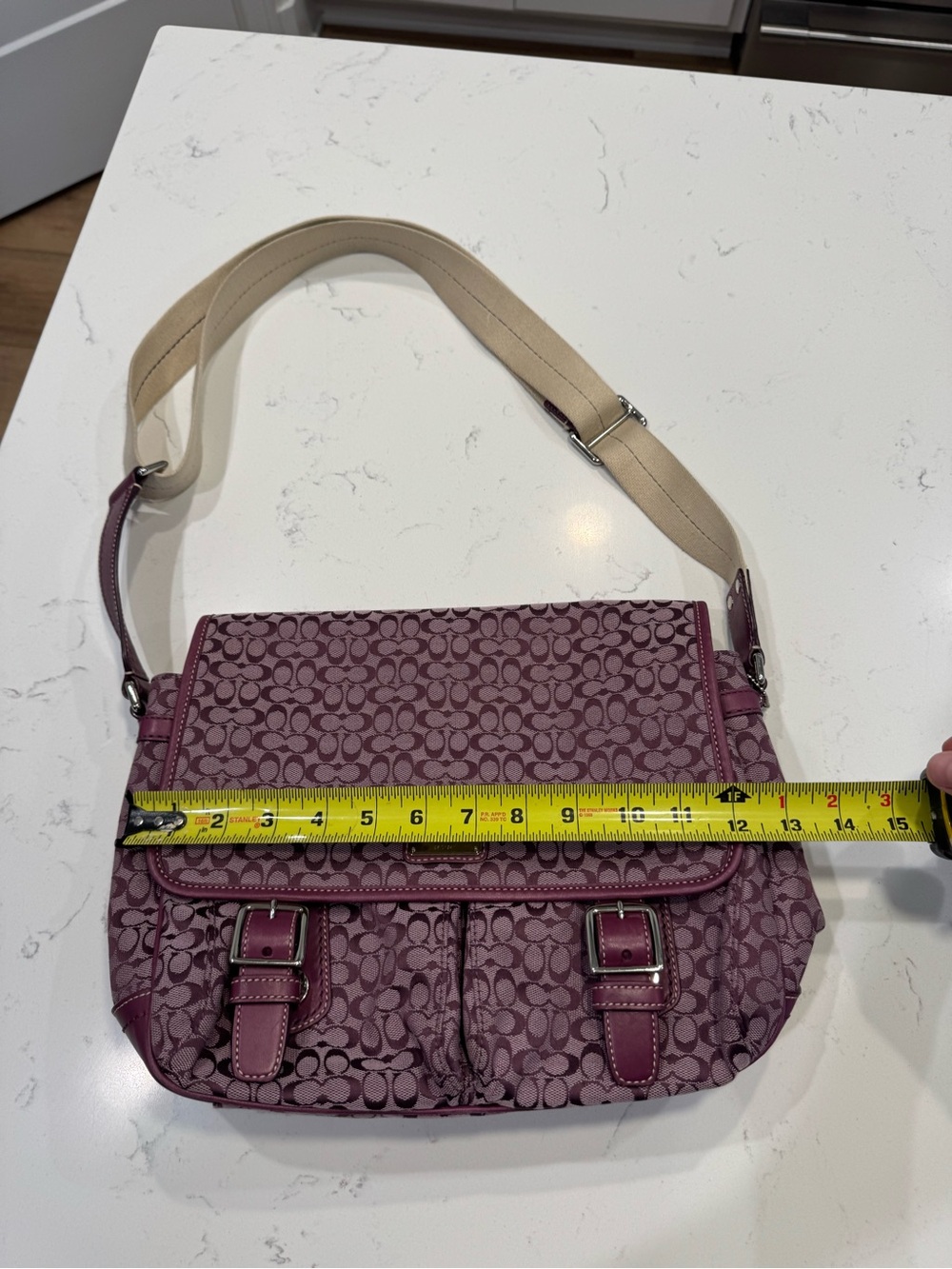vintage Coach Large Signature Jacquard Messenger Bag F70293 - Picture 2 of 9